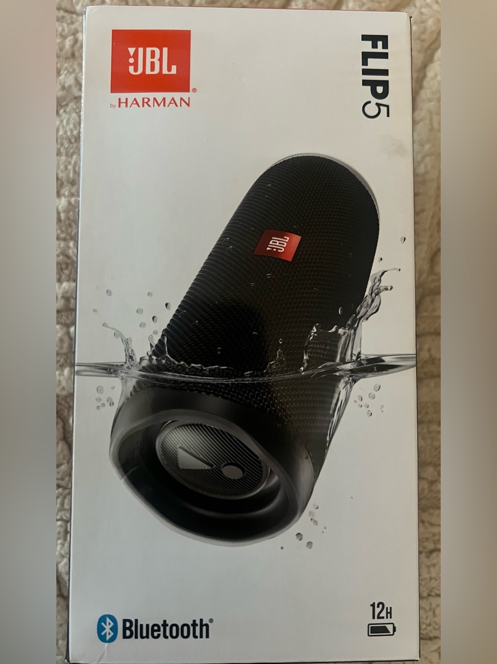 JBL Flip 5 Portable Speaker - Black with Red Logo